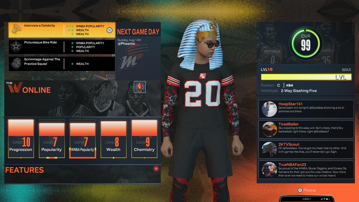 GhostPandaCol's tweet photo. I like how the WNBA does MyCAREER in NBA 2K. Just play games to level up your MyPLAYER at a smoother rate and get free apparel along the way. 💯 https://t.co/A6pgifXYPu
