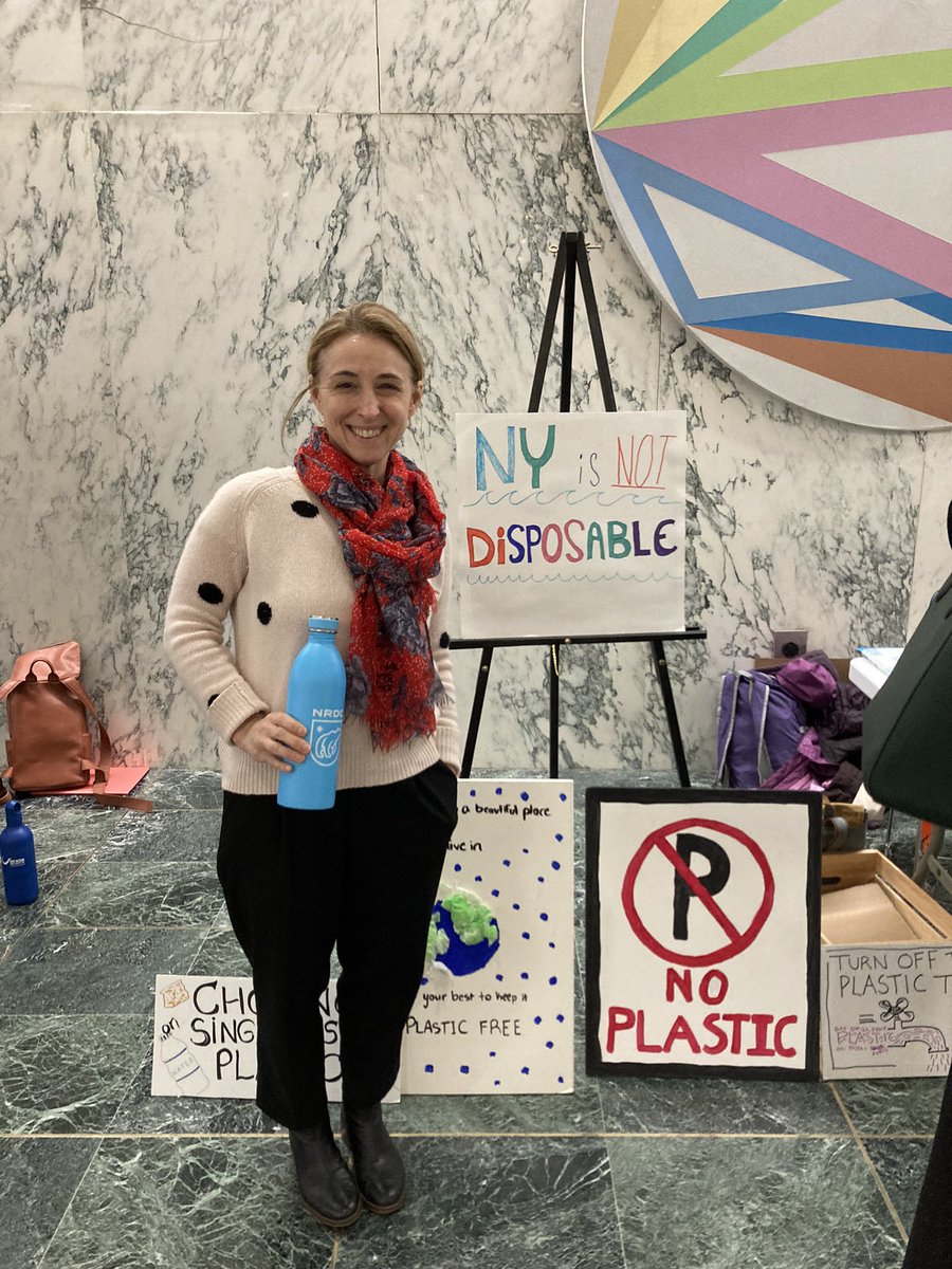 <a href="/KateKurera/">Kate Donovan (Kurera)</a> with <a href="/NRDC/">NRDC 🌎🏡</a> telling New York legislators that NY is NOT disposable! Pass the package reduction and recycling act.
