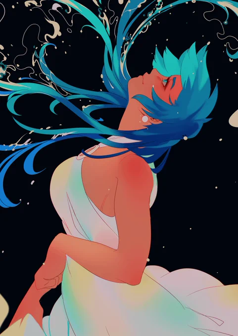 For  - Miss Aqua Kingdom Hearts with long hair :3/