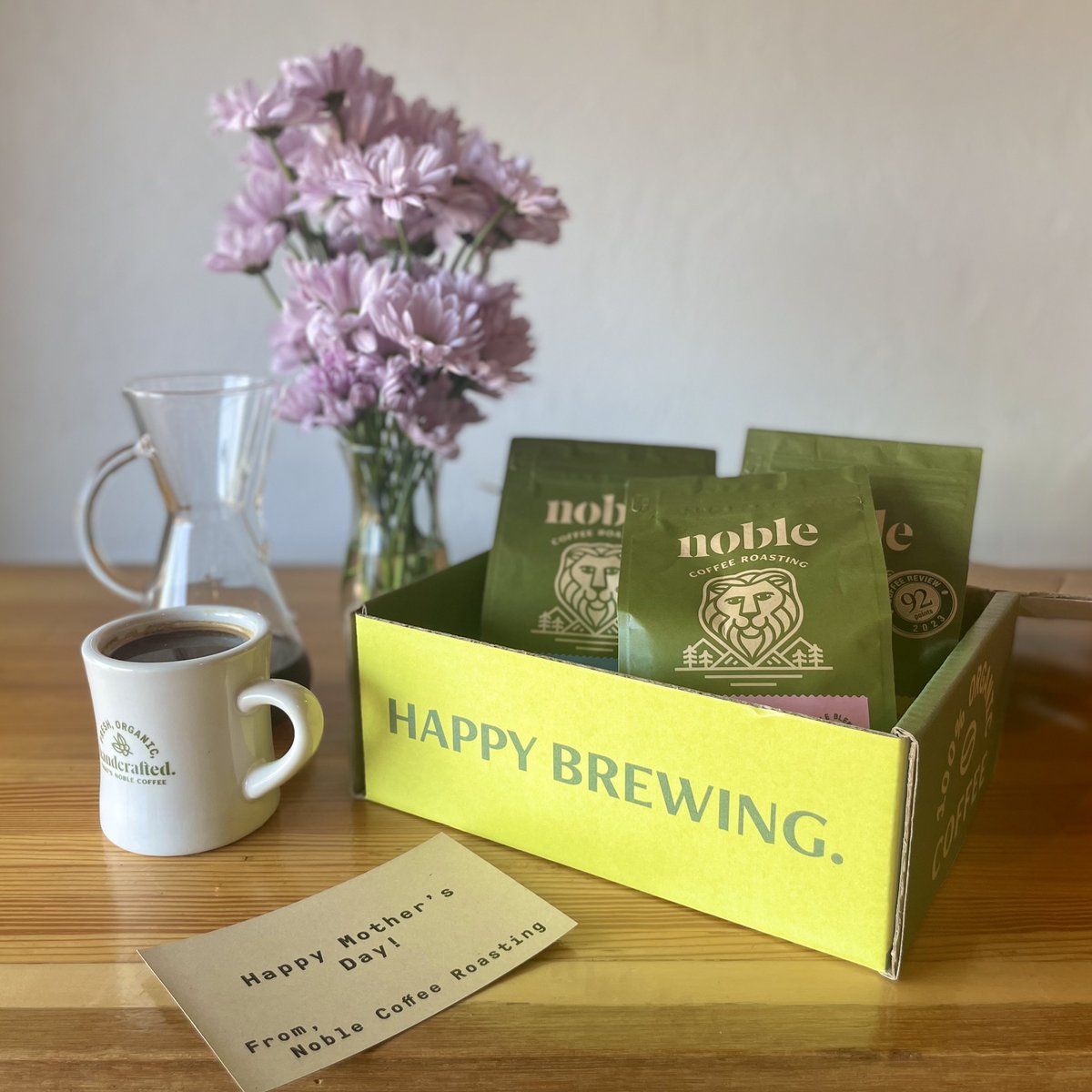 noblecoffee's tweet photo. With lots of options in our online store - bags of high quality coffee, apparel, mugs &amp; tumblers, brewing equipment, 6-packs of Noble Tonic, giftcards, and more - we are sure there’s something for every coffee-loving mom.
Here’s a link to the shop: https://t.co/F1K4KK5apA https://t.co/5BZEcIMUH4