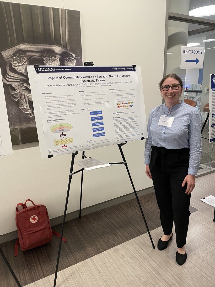 @TheCondonLab PhD student Hannah Scheibner is studying the relationship between exposure to #communityviolence and pediatric #sleep. She presented her proposed systematic review at the Yale Sleep & Symptom Symposium last week. Congrats Hannah! @uconnnursing @YaleNursing @YaleSOM