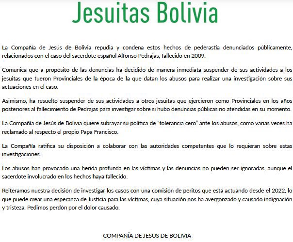AgustinZambrana's tweet photo. Con la Mafia NO se negocia!! 
Eso va para este caso desastroso y lamentable cómo para Pedofilos sueltos hoy en Bolivia queriendo dirigir nuevamente el país.
Este hecho de abuso de menores debe ser investigado y sancionado sin contemplaciones!!
Si hubieron alcahuetes ya sean de la Compañía Jesuita, la Iglesia Católica o cualquier mortal, igual deben pagar. 
La vara de la moral y ética es para todos!!

#DiosRepareANiñosAbusados