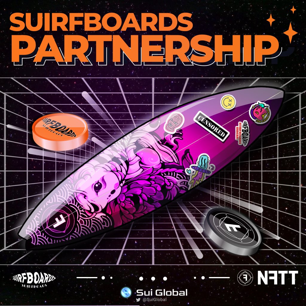 Meet the <a href="/nfttapp/">NFTT💧</a> - NFT ecosystem that operates within #SuiTime 🧵

🎉We're thrilled to announce our partnership with NFTT🤝As a part of gratitude to the Sui Global community, NFTT will provide a SuiDay NFTT that will be raffled among Suirfboards NFT holders with NFTT attribute🎁