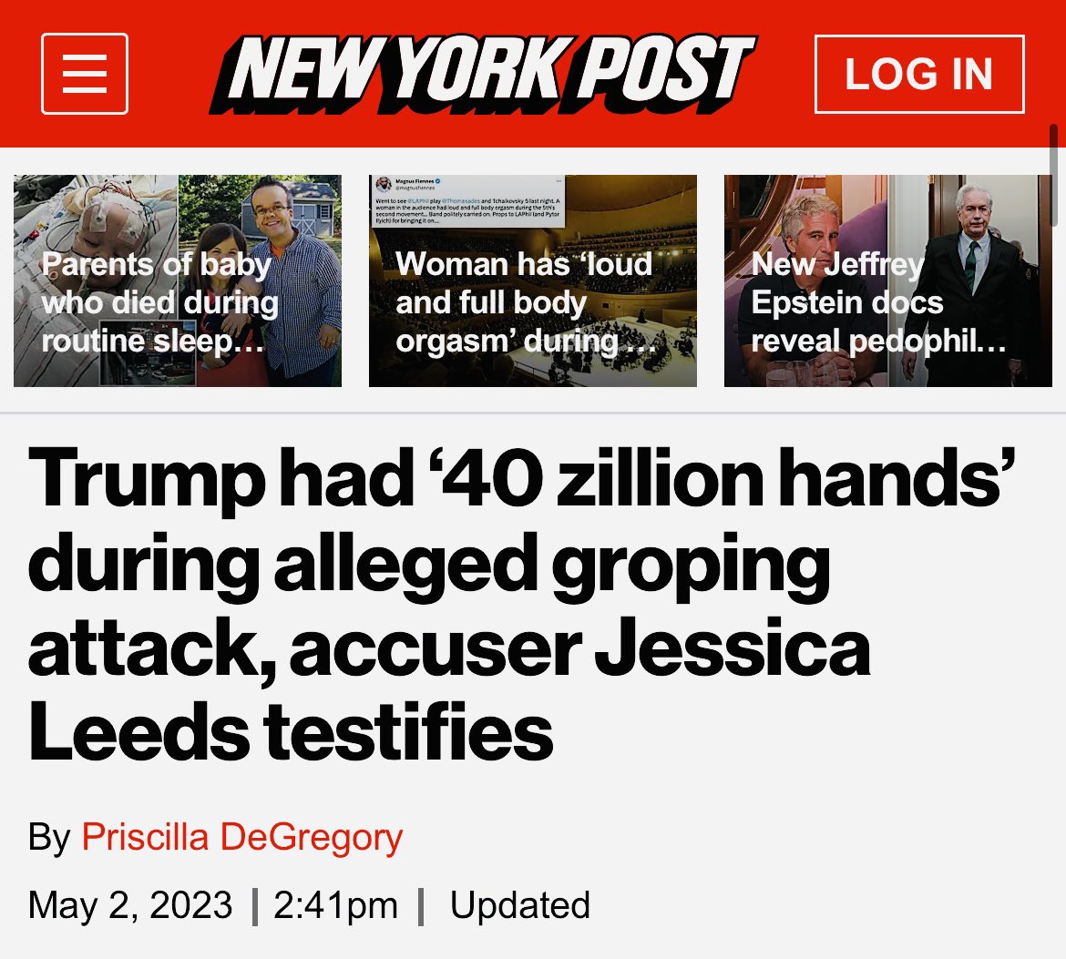 Ron Filipkowski on Twitter "NY Post headline from the Carroll v Trump