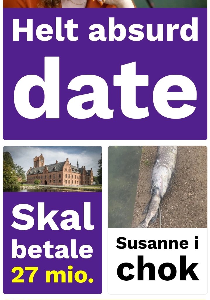 Nu gætter jeg bare, men Susanne er nok den store fisk som er i chok over at skulle betale 27 mio for at tage sin date i munden, på en slags slot. Jeg synes hun har ret. Den pris er absurd
#fiskedate #billigBJ #absurdslot