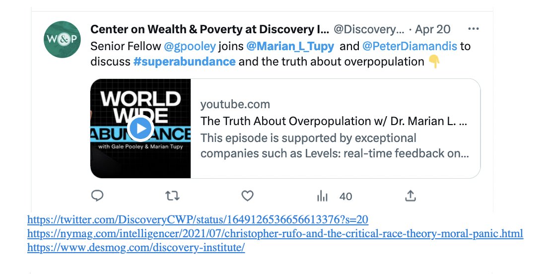 Uh look, there's also covid denial Peter Diamandis joining the lovely bunch on the Discovery Institute of more climate denial, critical race theory moral panic and “teach the controversy” and present the “strengths and weaknesses of evolution,” fame. 🤡 twitter.com/xriskology/sta…