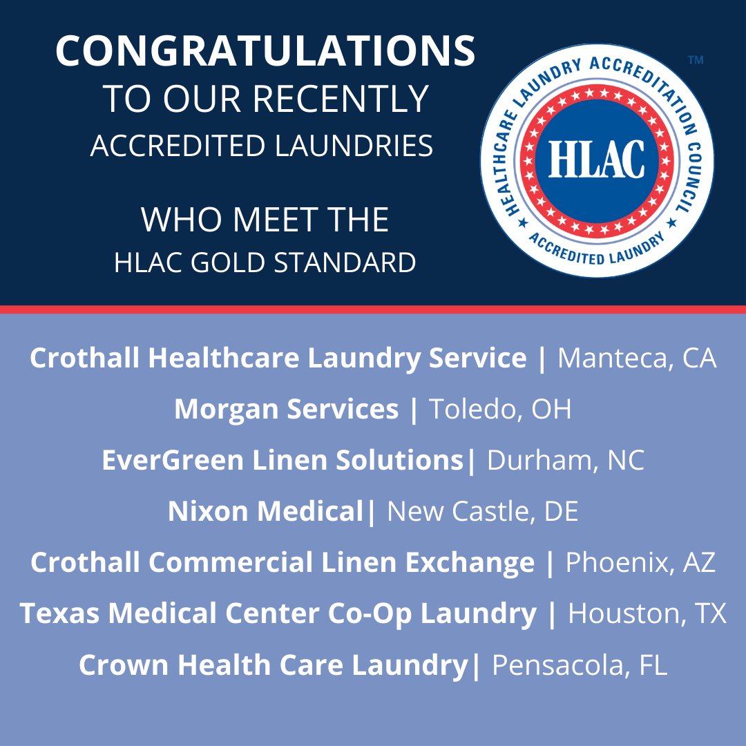 Big shout out to these laundries for recently completing their accreditation!

#hospitallaundry #hospitaltextiles #healthcaretextiles #healthcare #commerciallaundry #laundryoperator #infectioncontrol