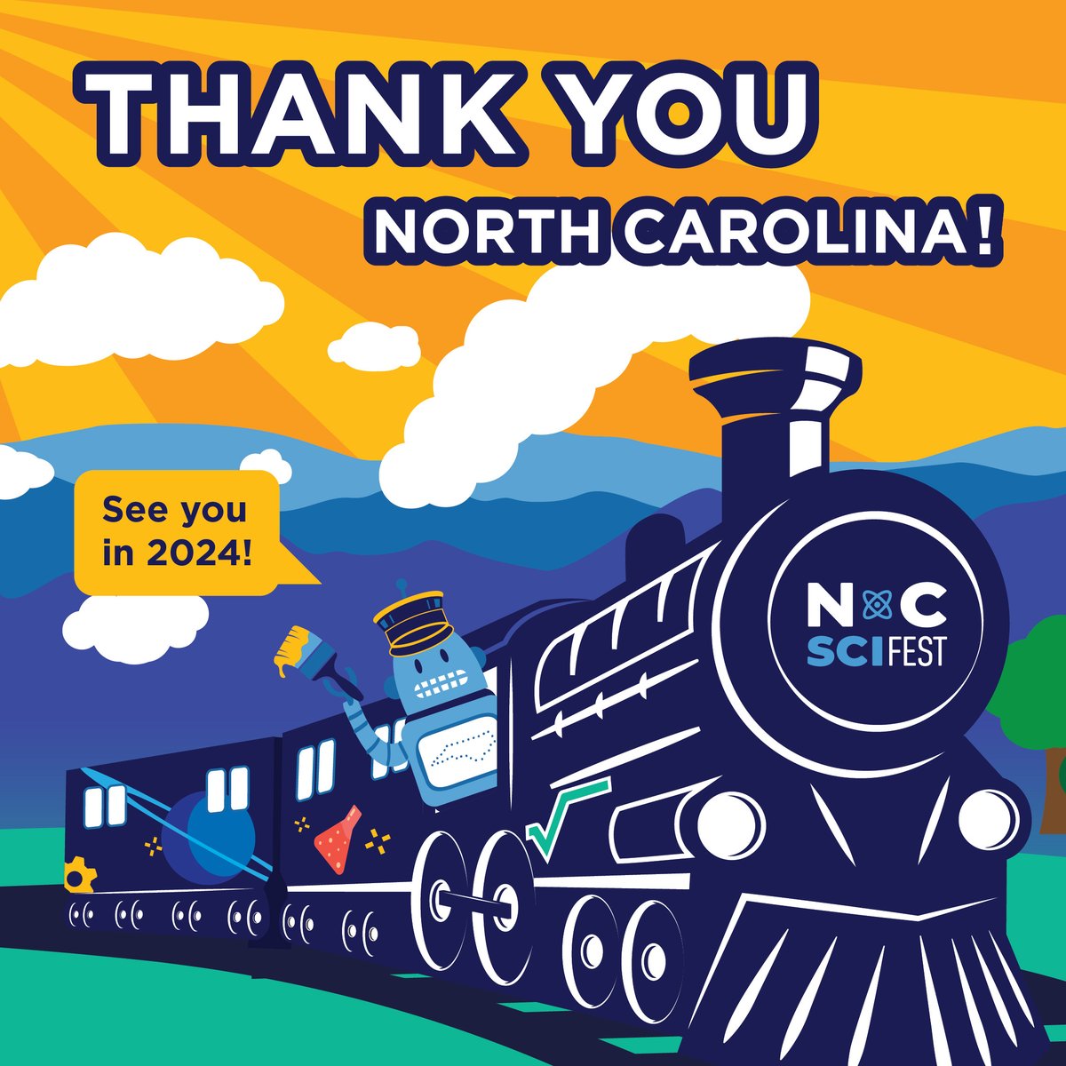 That’s a wrap on #NCSciFest2023 - THANK YOU, NORTH CAROLINA! 

We saw the ♥️ love of science spark curiosity and discovery in all ages. We feel honored to live in a state that believes in the power and impact of #STEM.

#scienceforall #NCSciFest2023 #NCSciFest #FullSTEAMAhead