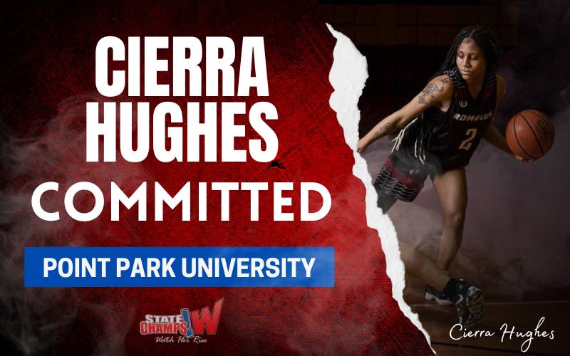 Congrats to Cierra Hughes of Romulus High School for her commitment to Point Park University to continue her basketball career! <a href="/bigsecretc/">Cierra Hughes</a> | <a href="/RomulusGirlsBB/">ROMULUS WOMEN’S BASKETBALL</a>