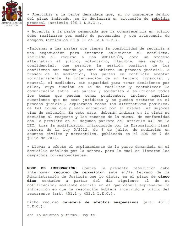 !LO PROMETIDO ES DEUDA!
Yo como siempre, lo que les prometo se los cumplo, estoy muy contento porque la justicia en España prospera, es lenta pero aún confío en ella.
Hoy he recibido el Decreto, donde se admite oficialmente la Demanda por lo civil en los Juzgados de Albacete,
