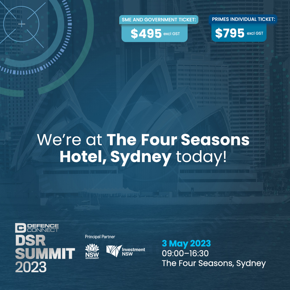DefenceConnect's tweet photo. We’re getting ready to kick off the DSR Summit in Sydney!

If you’re coming by today, registrations start at 9:30am AEST.

See you all soon!

@InvestmentNSW 
#DefenceStrategicReviewSummit #DefenceConnect #AustraliaDefence #defence #military #technology #policy #strategy https://t.co/k4aHHXbPfI