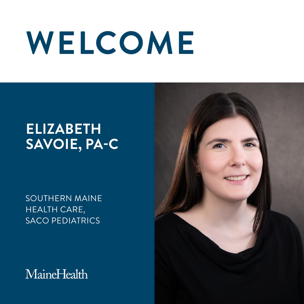 SMHCHealth's tweet image. Please help us welcome Elizabeth Savoie, PA-C to the Saco Pediatrics team.