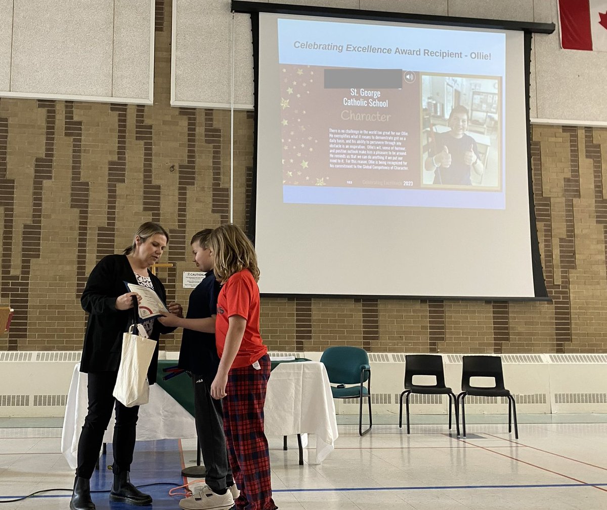 StGeorgeOCSB's tweet photo. Today we all came together to celebrate our O. Resilience, strength, and determination are just a few of his inspiring qualities. Proud to present O with the Celebrating Excellence Award for Character. #ocsbExcellence @GEdwardsOCSB @CDawnPickering @LeanneEndicott @AppellDawne https://t.co/kyyw9m7PQo