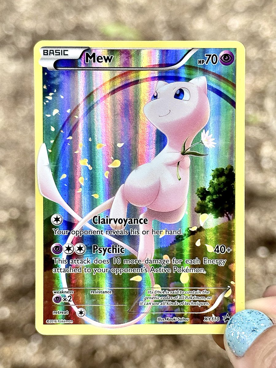 Giving away this Mew  XY110 black star promo 

Just retweet this tweet 

Winner picked Tuesday 5/9 💖