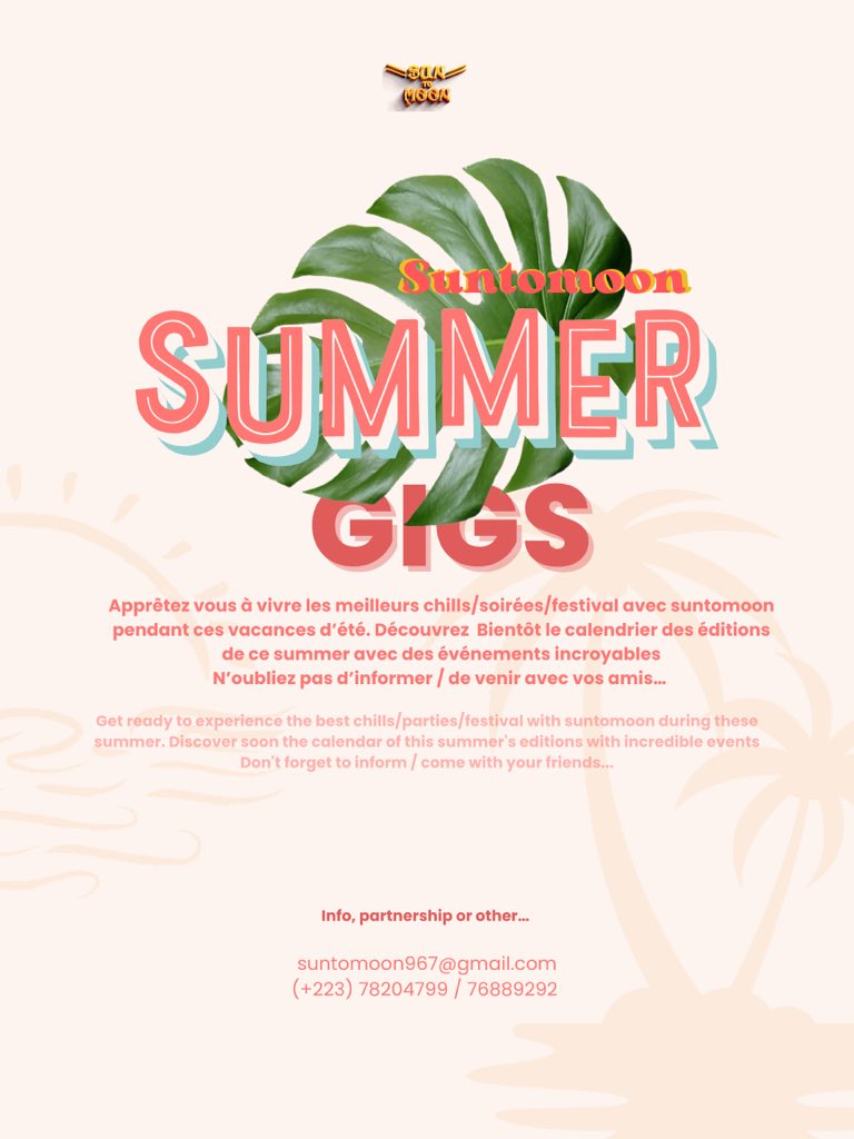 SunToMoon5's tweet image. 🔔 See you soon guys ⏳
#Bamako #summerGigs