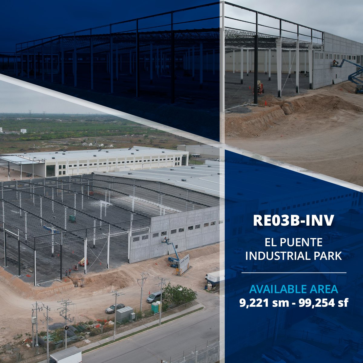 ROCADesarrollos's tweet photo. NEW CONSTRUCTION!
 Visit ourRE03B-INV strategically located in El Puente Industrial Park in #Reynosa #Tamaulipas #Mexico and start or expand your #business operation with ROCA Desarrollos.
 
 #BuiltToLast #RealEstate #AMPIP #InvestInMx
https://t.co/mYW9DwRHtR https://t.co/REscEl9FC1