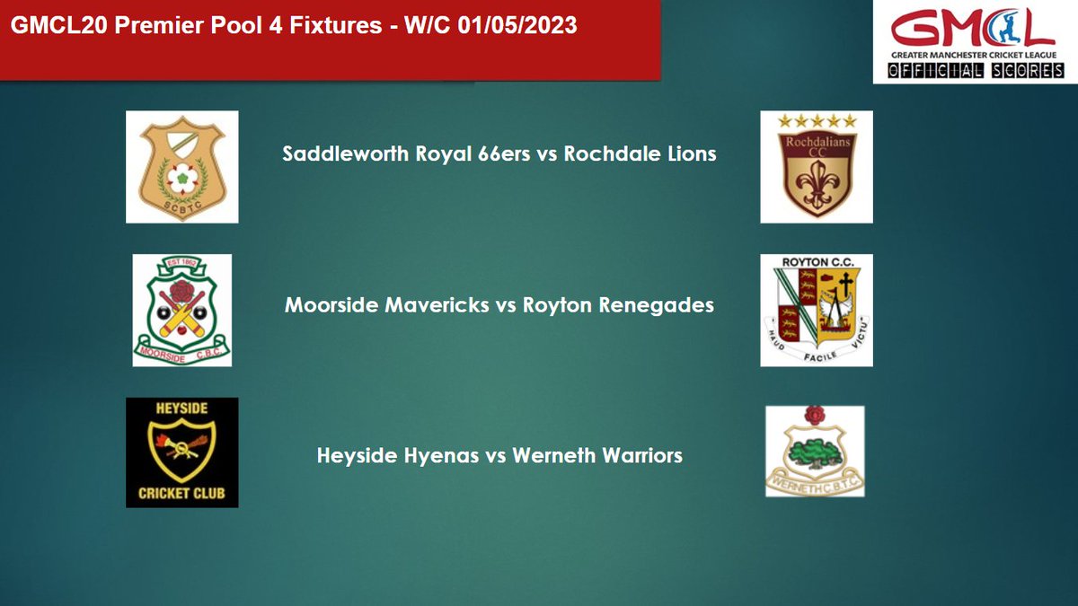 GMCL20 RETURNS

Fixtures for Pools 1-4 of the GMCL20 Premier Competition

#GMCL2023