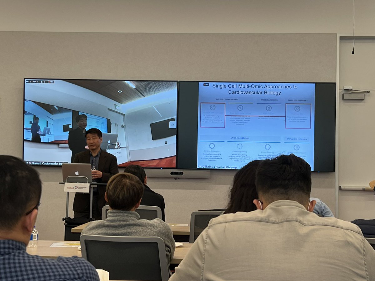 Han Zhu (@hanzhumd) on Twitter photo Dr. <a href="/SeanM_Wu/">Sean M Wu, MD PhD</a> gives a compelling talk on the journey to dissect pathways/cell subsets in❤️development using combo of novel wet/dry lab techniques, along with solid career advice and scientific wisdom <a href="/StanfordCVI/">Stanford CVI</a> 👏A tour de force, & I am honored to be an alumna of his lab! Dr. <a href="/SeanM_Wu/">Sean M Wu, MD PhD</a> gives a compelling talk on the journey to dissect pathways/cell subsets in❤️development using combo of novel wet/dry lab techniques, along with solid career advice and scientific wisdom <a href="/StanfordCVI/">Stanford CVI</a> 👏A tour de force, & I am honored to be an alumna of his lab!