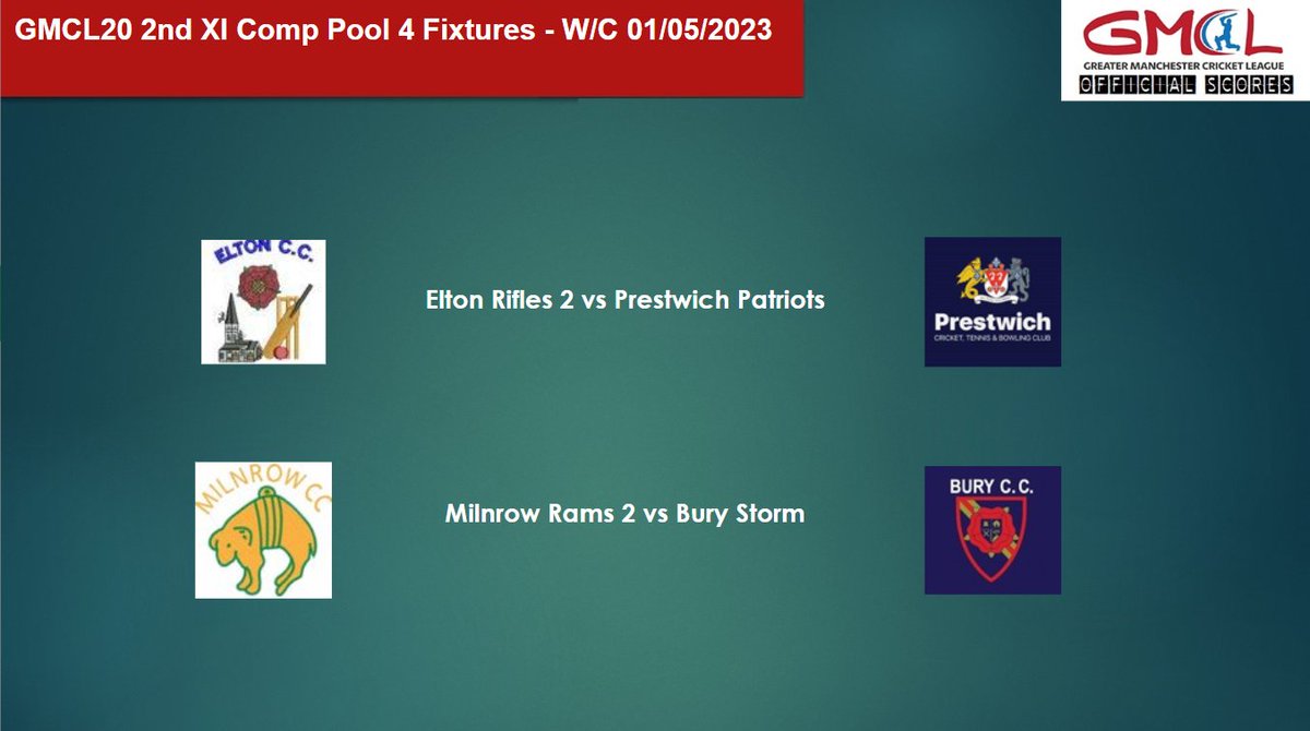 GMCL20 RETURNS

Fixtures for Pools 1-4 of the GMCL 2nd XI Competition

#GMCL2023
