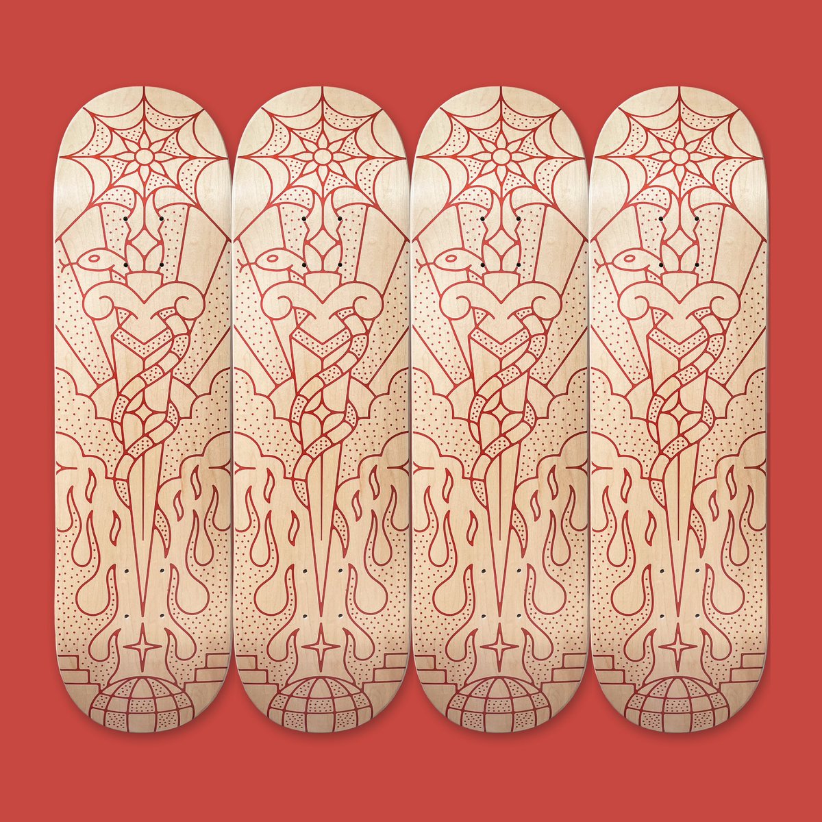 NienowAdam's tweet photo. 🐍🗡️ New skate deck I designed is out! Very happy with how this one came together! @BoardPusher https://t.co/wbyk2uJ5rT