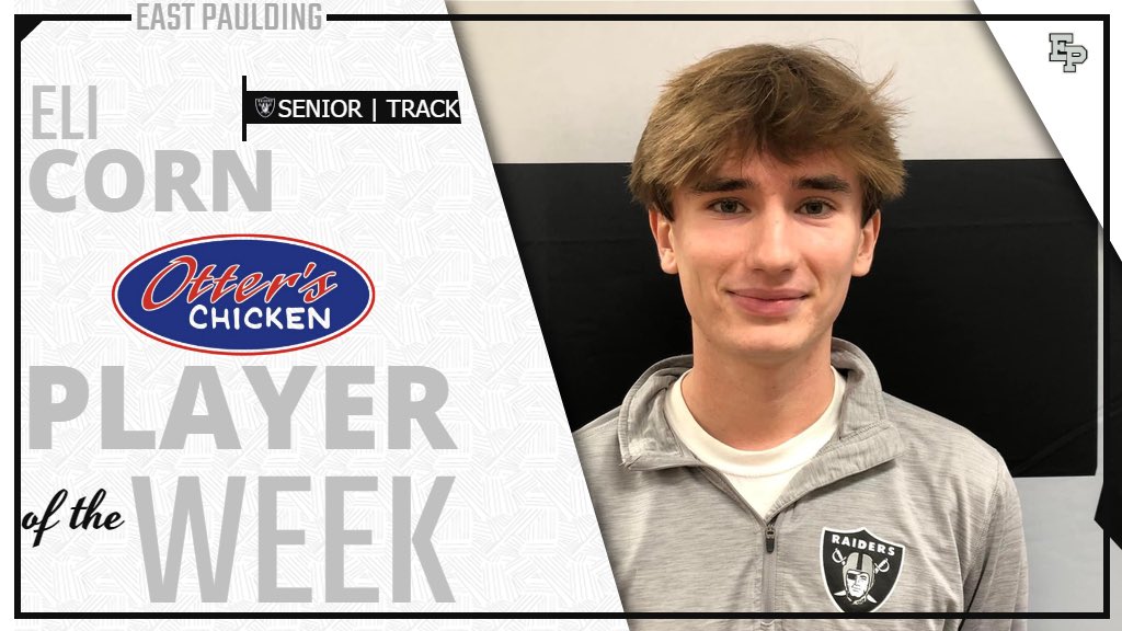 AthleticsEP's tweet photo. Congrats to Eli Corn for being named the @otterschicken Player of the Week. Eli was the County and Region champion in the 1600 &amp; 3200 and current @ephstfxc record holder in 6 T&amp;F events. We are so proud of all your hard work, enjoy your FREE meal at Otter’s Chicken. 🏃💨 https://t.co/OgUV5nmIOr