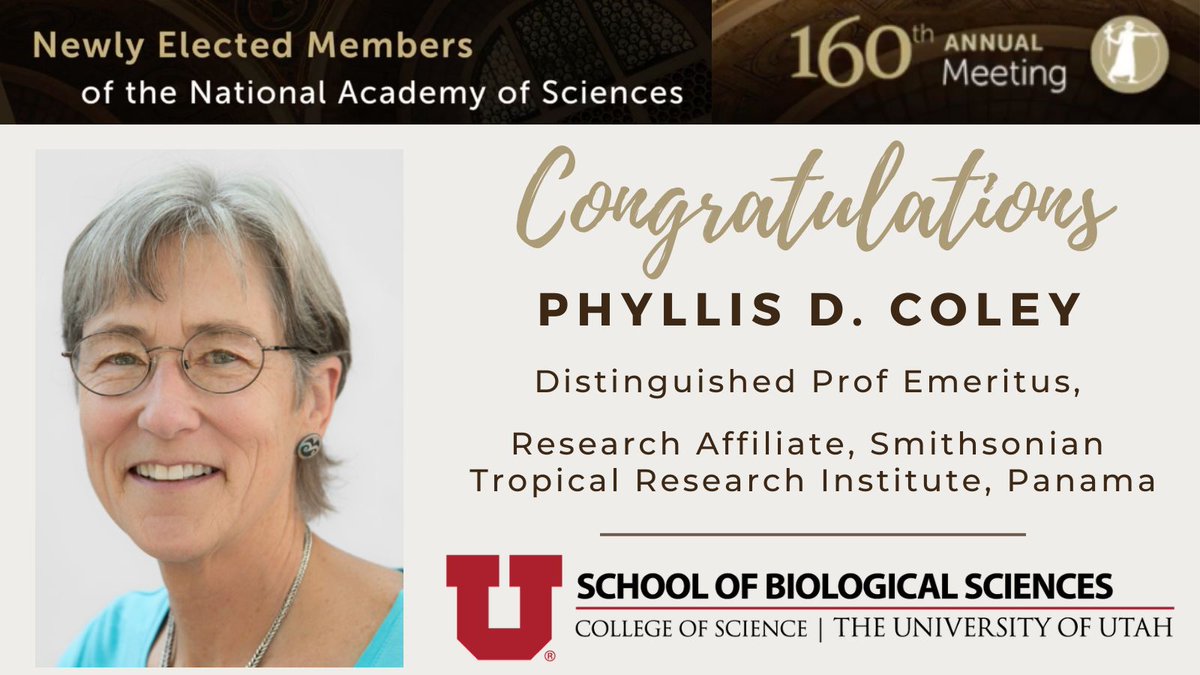Today, the National Academy of Sciences announced 120 new members and 23 international members. @uofu_science @UUtah @theNASciences 'Members are elected for distinguished and continuing achievements in original research.' Membership is one of the highest honors in science.