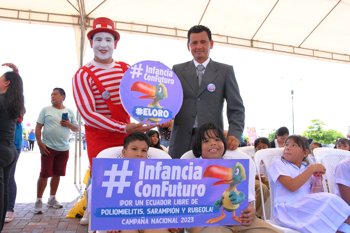 GoberElOro's tweet photo. En delegación del Gdor. Byron Zapata, el jefe político @NicolasPineda_ participó del lanzamiento de la campaña de vacunación 2023 contra la poliomielitis, sarampión y rubéola. 

El objetivo es prevenir estas enfermedades en niñas y niños de 1 y 12 años en todo el país.

@Salud_Ec https://t.co/4xDyfOaAym