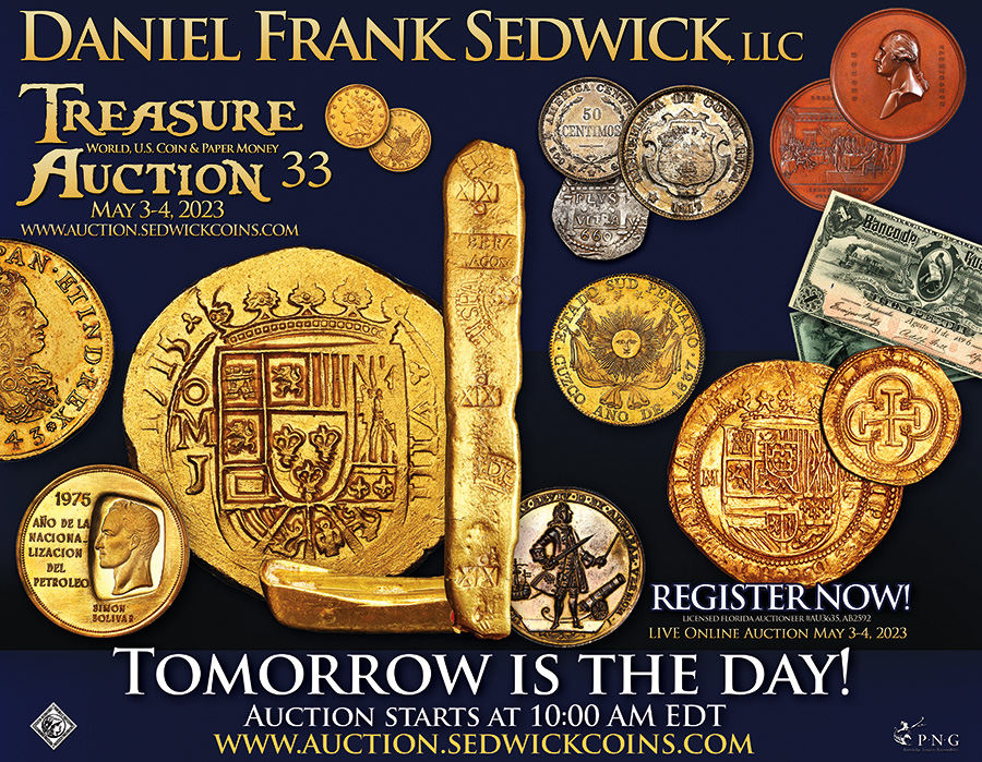 The Countdown begins 🕙 Register Now! - Sedwick Treasure Auction 33 ▪ 🔔 - mailchi.mp/sedwickcoins/a…