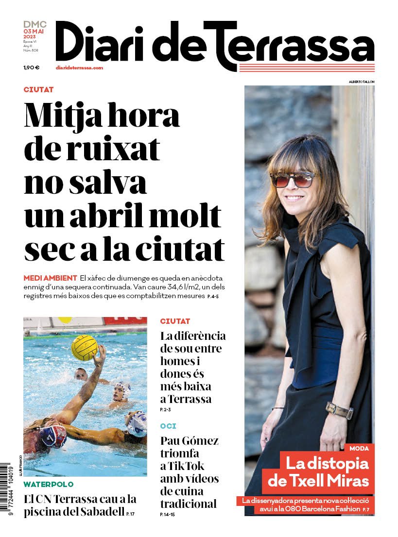 𝗣𝗢𝗥𝗧𝗔𝗗𝗔 🗞 "Mitja hora de ruixat no salva un abril molt sec a la ciutat"

💡 El xàfec de diumenge es queda en anècdota enmig d'una sequera continuada. Van caure 34,6 l/m2, un dels registres més baixos des que es comptabilitzen mesures

➡ diarideterrassa.com