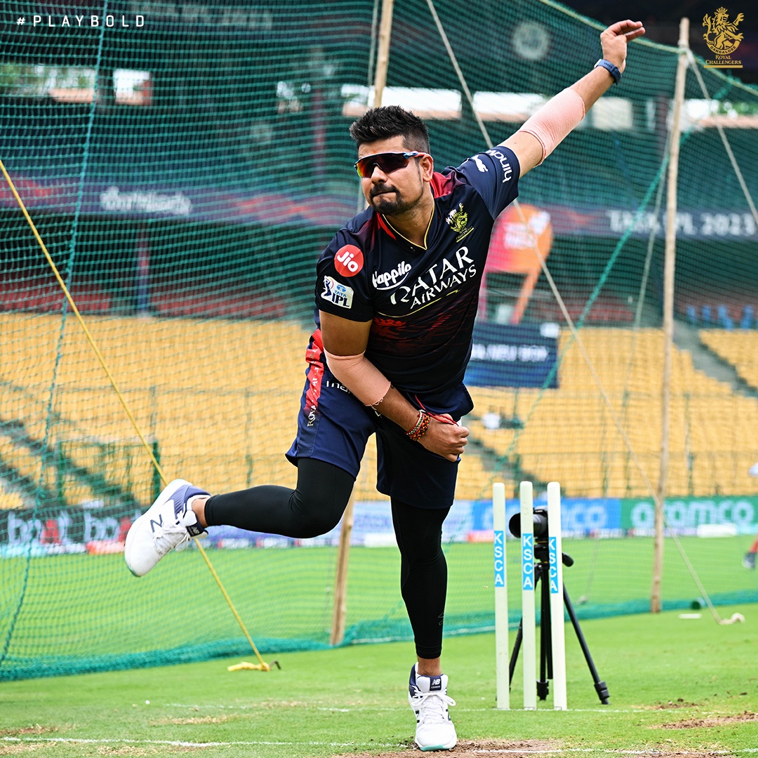 Shades game strong 😎 Bowling game stronger 💪 #PlayBold #ನಮ್ಮRCB #IPL2023 @sharmakarn03