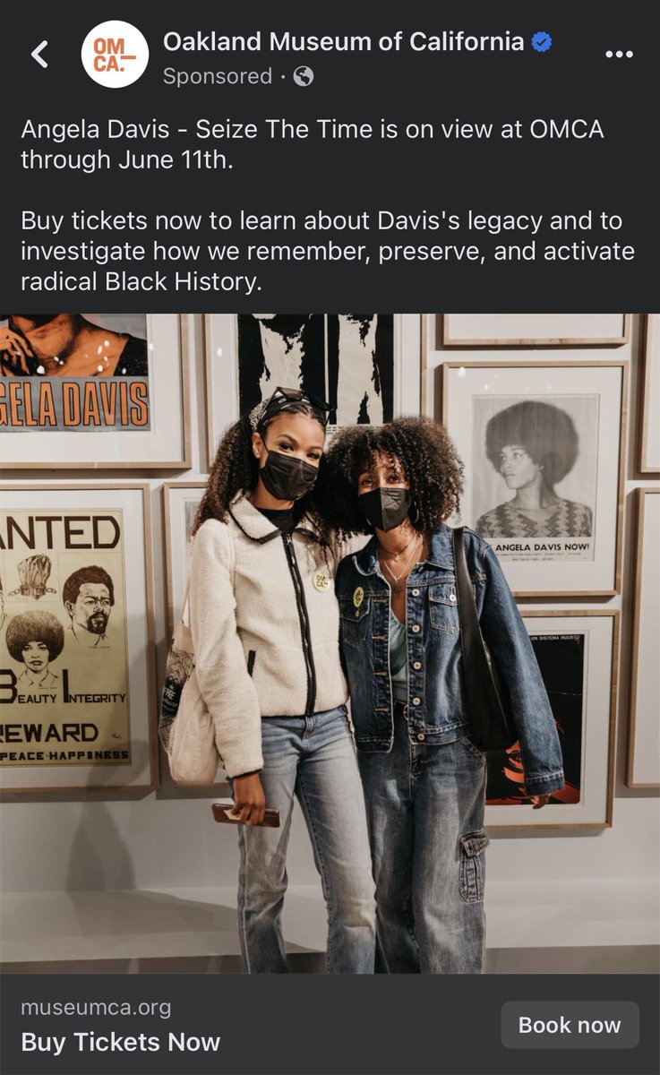 DEC0L0NIZE's tweet photo. dope to see @oaklandmuseumca normalizing mask wearing as a leftist practice when celebrating leftist history!
#seizethetime #angeladavis https://t.co/2lA6opivms