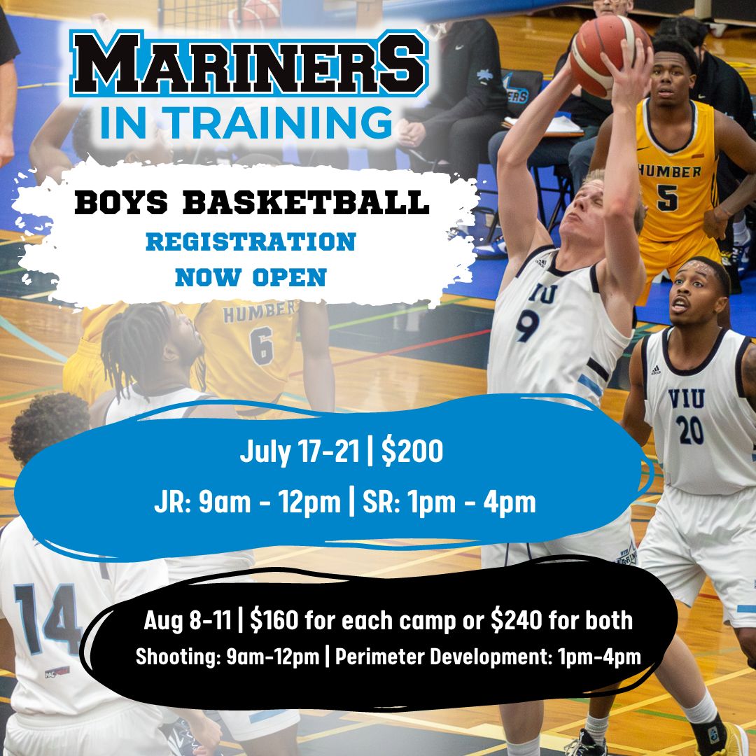 🏀Registration is open for our Mariners in Training girls and boys summer basketball camps at <a href="/VIUniversity/">VIU</a>! 

Develop your skills &amp; team play and have a ton of fun alongside VIU Mariners student-athletes and coaches. Visit mariners.viu.ca/Rec/mariners-i… to register today! #VIUMariners