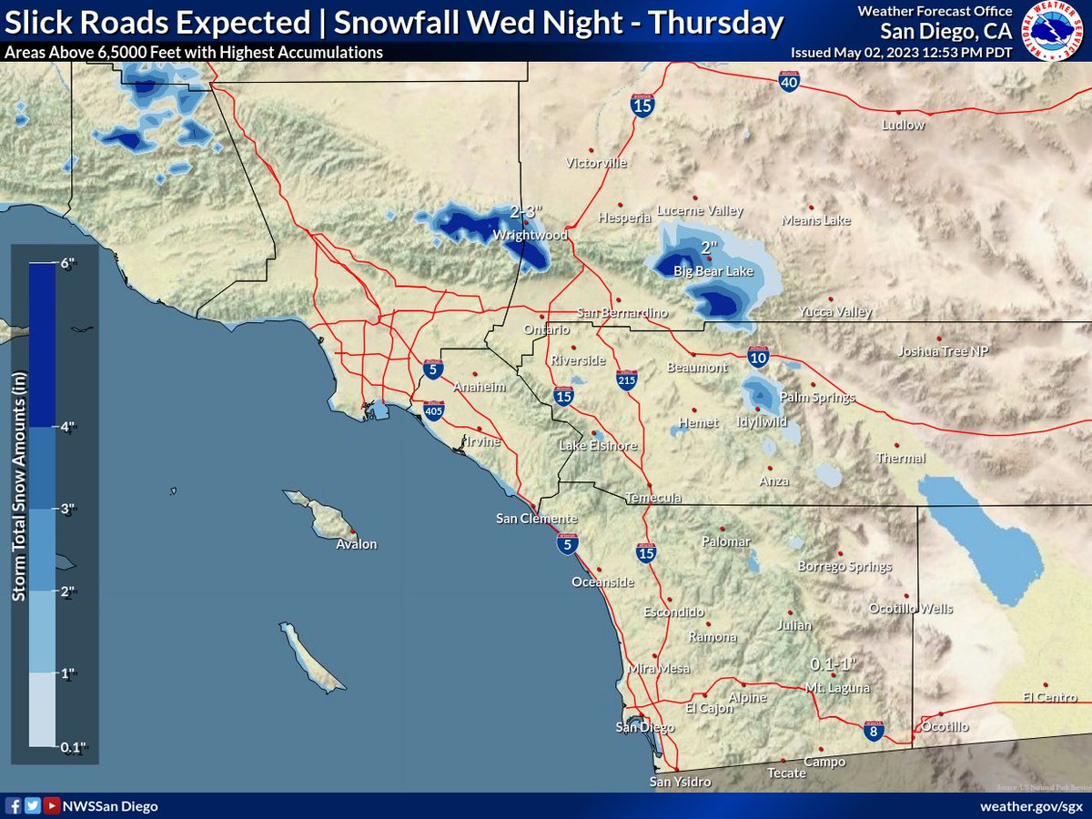 NWS San Diego on Twitter "Here comes the rain again 🎵 A cold spring