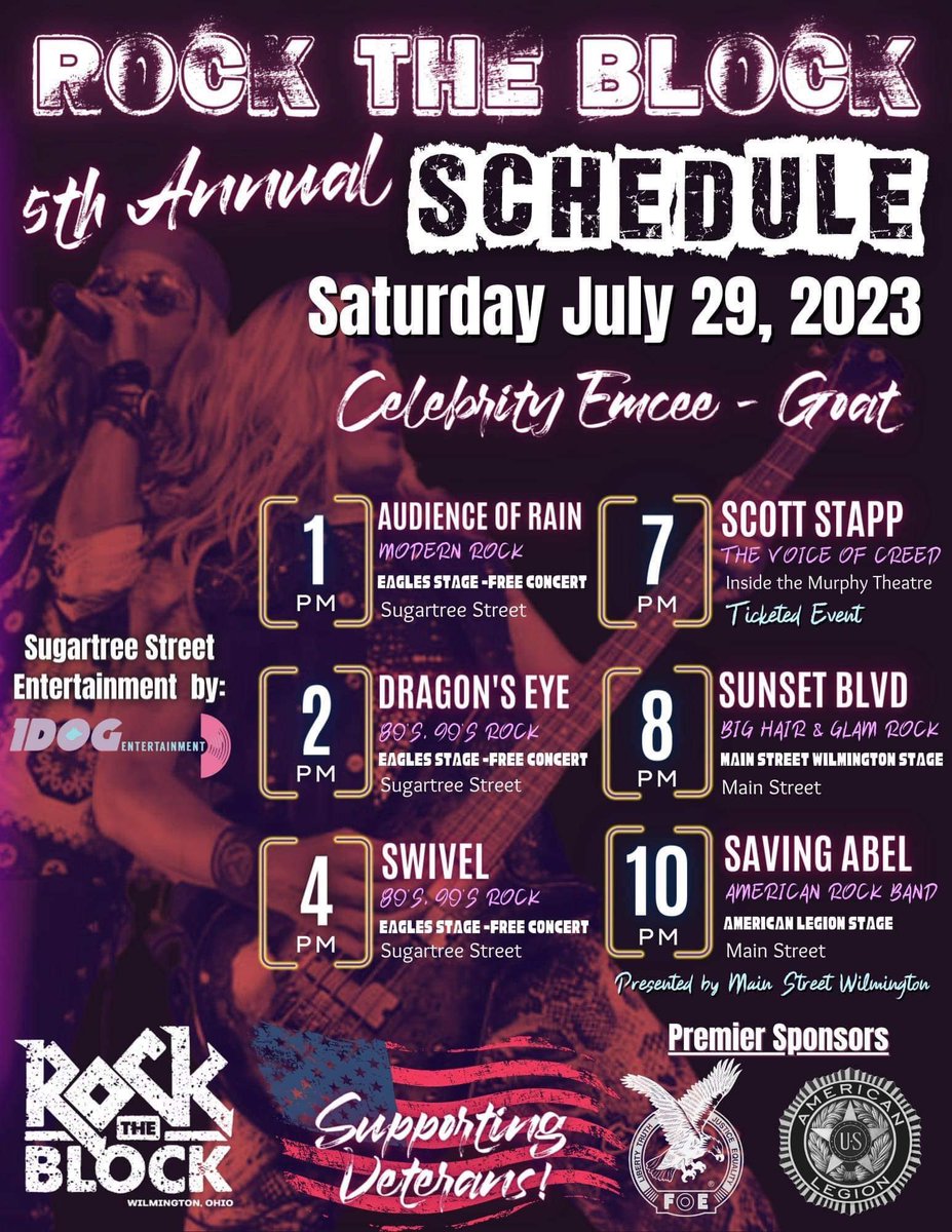 🐍𝐖𝐈𝐋𝐌𝐈𝐍𝐆𝐓𝐎𝐍 𝐎𝐇𝐈𝐎🐍 
Opening for <a href="/ScottStapp/">Scott Stapp</a> and <a href="/SavingAbel/">SavingAbel</a> 7/29! Come hang 🤘🏻