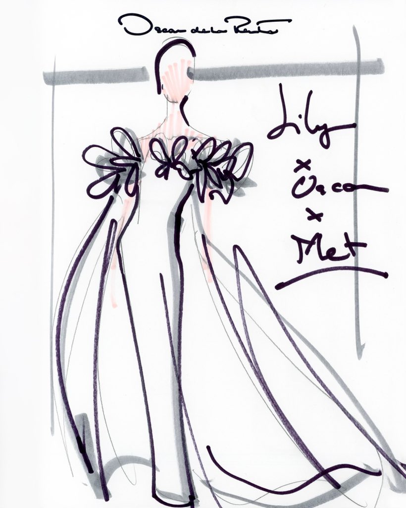 Discover the exquisite details of @LilyAldridge custom gown for #metgala. #odlrredcarpet