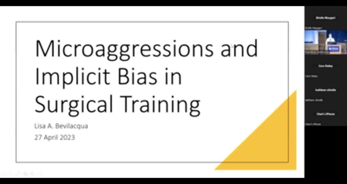 ICYMI @lisaabevMD's mini #GrandRounds presentation on Microaggressions & Implicit Bias in Surgical Training is now available to view online: ▶️ jdc.jefferson.edu/surgerygr/249/