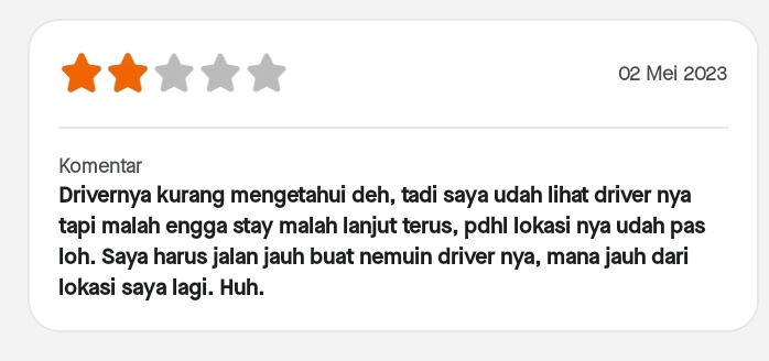 besok lagi kalo pesen dikasih RT/RW mbak mas, udah tau titik mlenceng,bukanya di tunggu di depan rumah malah ngringkel, makasih lo udah di perhatikan ☺️☺️☺️☺️