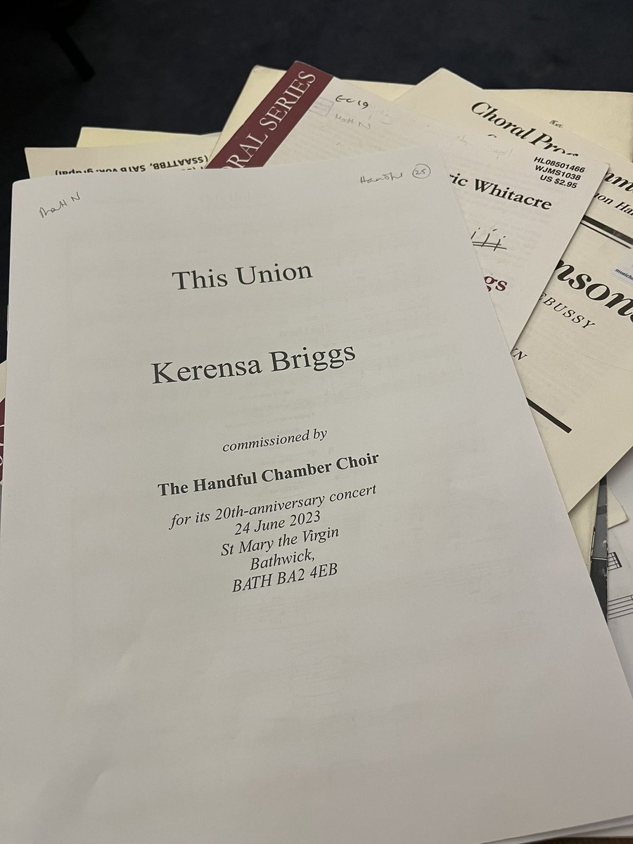 Matt Nicholls (@mattnicholls1) on Twitter photo First sing through of this new commission for <a href="/HandfulSingers/">The Handful</a> tonight, in preparation for 20th Anniversary Concert in June. Great piece from <a href="/_kerensabriggs/">Kerensa Briggs</a> with some lush harmonies. First sing through of this new commission for <a href="/HandfulSingers/">The Handful</a> tonight, in preparation for 20th Anniversary Concert in June. Great piece from <a href="/_kerensabriggs/">Kerensa Briggs</a> with some lush harmonies.