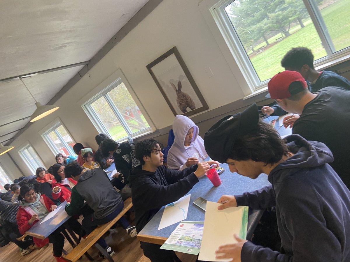 MrAndrewSousa's tweet photo. Went for a rainy hike today to get inspired for our water-coloured painting activity. Students got to choose and paint a scene from our walk to let out their inner artist 🎨 🍃 @SFX_TCDSB @rendaj6 @mslauranigro @MsRoccosanto https://t.co/wr9SAuqaGV