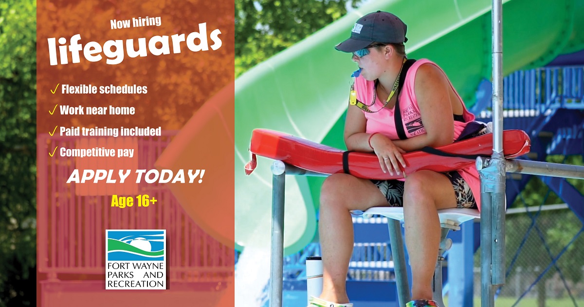 🏖️Fort Wayne Parks and Recreation needs YOU! We're hiring lifeguards for this summer. Work in a fun environment. Serve the public! Apply at cityoffortwayne.org/jobs-with-the-…
#WorkWhereYouPlay, #Jobs