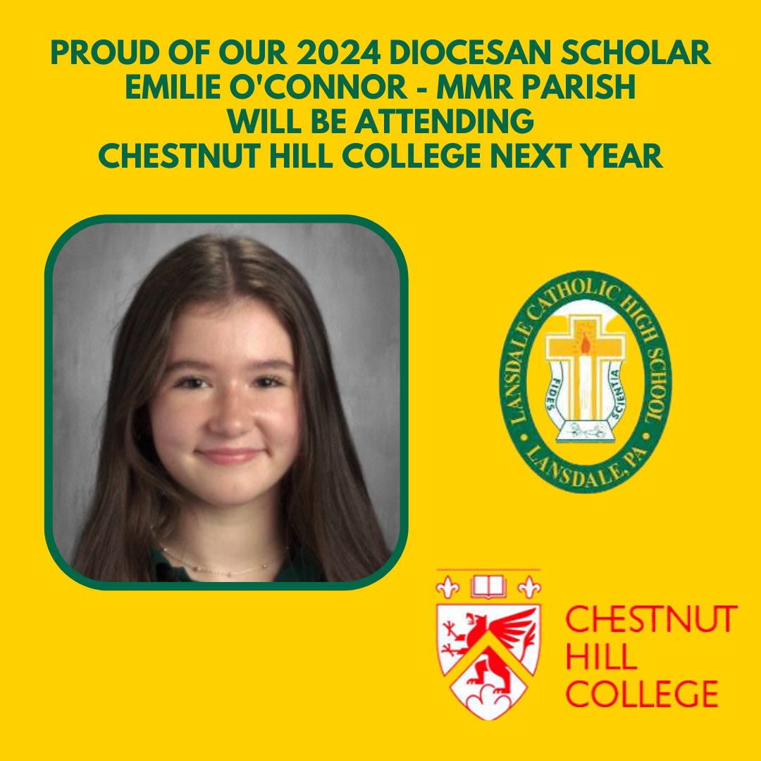 2/2 Proud of @LCCrusaders #Class2024 selected as @AOPS_Schools Diocesan Scholars and will take 2 courses free each semester in 23-24 @NeumannUniv @GMercyU @cabriniuniv @ChestnutHill @bctesche @PAcatholic @corpuschristi_s @MMRSchool @Mater_Dei_CS @Jennife77090497 @annetempleton