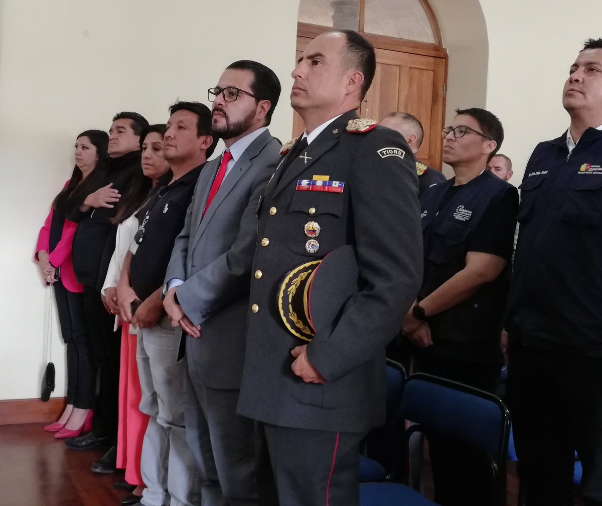 GOBERCANAR's tweet photo. Con el canto de las sagradas notas del Himno Nacional, el Gobernador del Cañar #WilfridoRiveraReinoso inicia la #RendicióndeCuentas  de su gestión del año 2022 @ParticipacionPC https://t.co/eGehCtfJk3