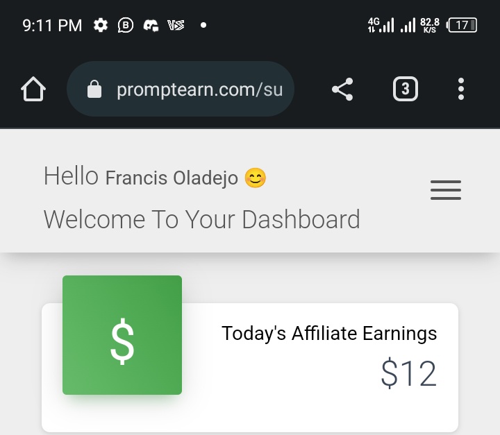 _francis_junior's tweet photo. In less than 6hrs that my account got activated, I have made my first sales on 🤑 @promptearn 

 @Coach_Joshua1 thanks so much for you Mentorship 
@MartinsOsimen_  thanks so much for this opportunity.
@promptearn thanks for this platform https://t.co/9riBGuiaHR