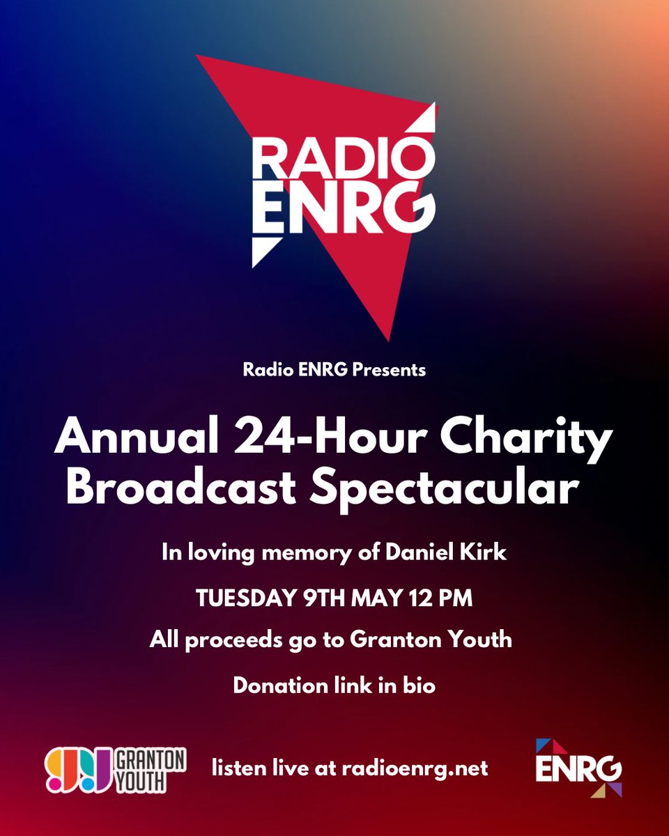 🚨 24-hour Broadcast is Back 🚨

This year, we dedicate the broadcast to our own Daniel Kirk, who sadly passed away earlier this year. Daniel’s family have chosen for the amazing <a href="/GrantonYouth/">Granton Youth</a> to be the recipient. A worthy cause in memory of a special person! 

All the details 👇