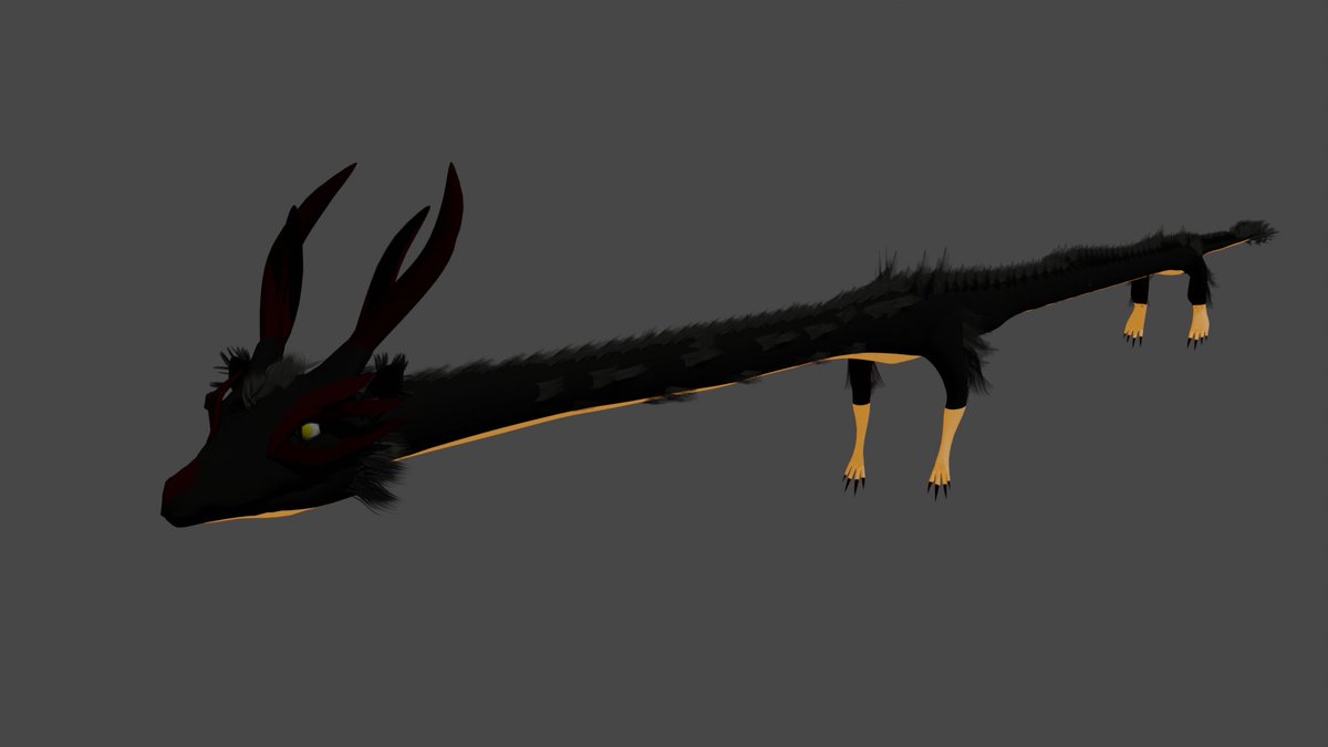 SkulldoggeryDev's tweet photo. Bayu's model is finished. It still needs to be rigged and added to unreal for final materials. A lot of work was done to prep materials for her as she is furry. At 59~ meters long or 190~ feet long, it was a task. https://t.co/oPrw08cKzJ