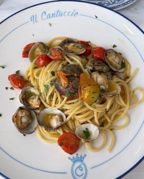 summer pasta dining
