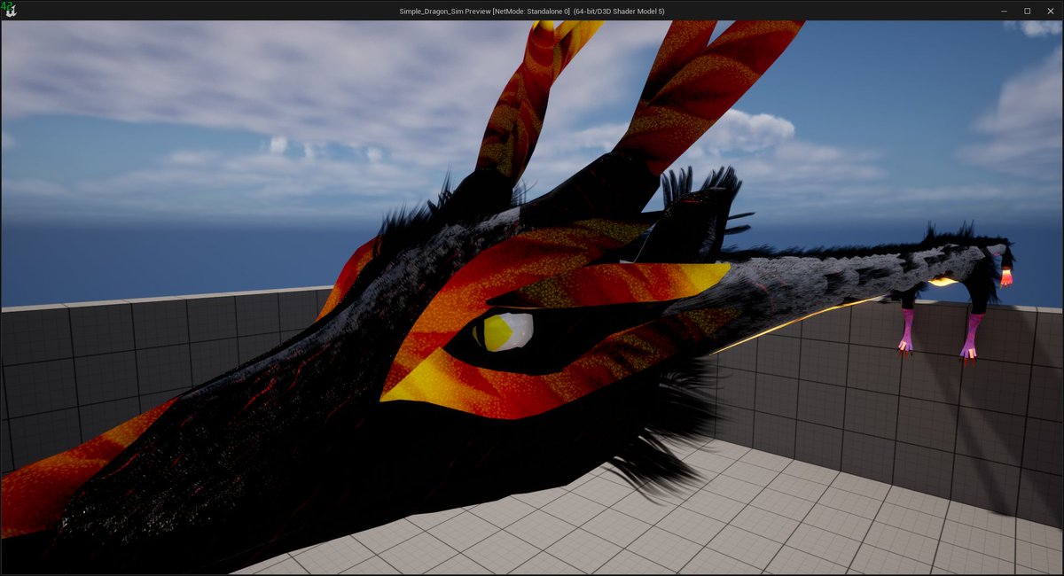 SkulldoggeryDev's tweet photo. Bayu's model is finished. It still needs to be rigged and added to unreal for final materials. A lot of work was done to prep materials for her as she is furry. At 59~ meters long or 190~ feet long, it was a task. https://t.co/oPrw08cKzJ
