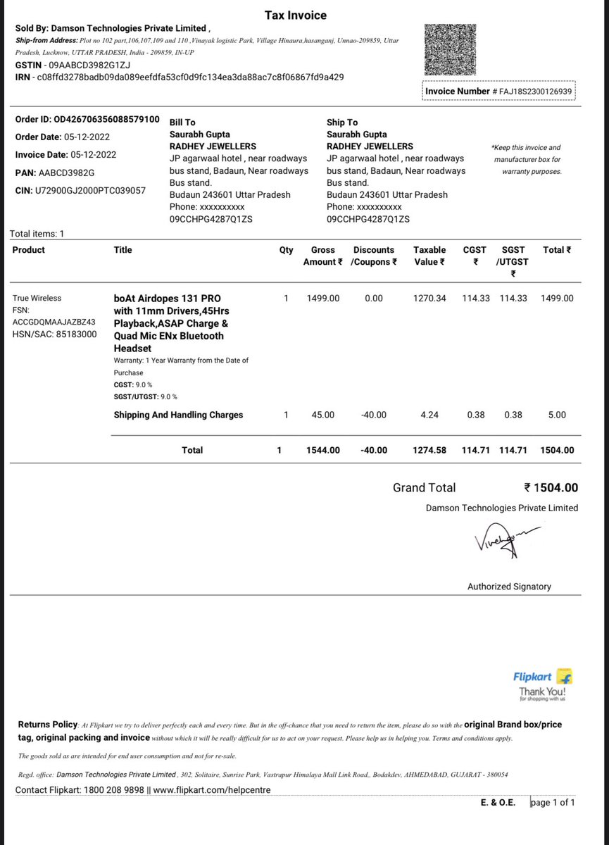 007tarungupta's tweet photo. Two weeks and still no resolution from @RockWithboAt customer service! My Airpods aren't working and I'm trying to replace them, but the service center is not cooperating It's been a frustrating experience. #WorstCustomerService #BoatAirpods #ProductReplacement
@amangupta0303 https://t.co/B1n0JlHg6N
