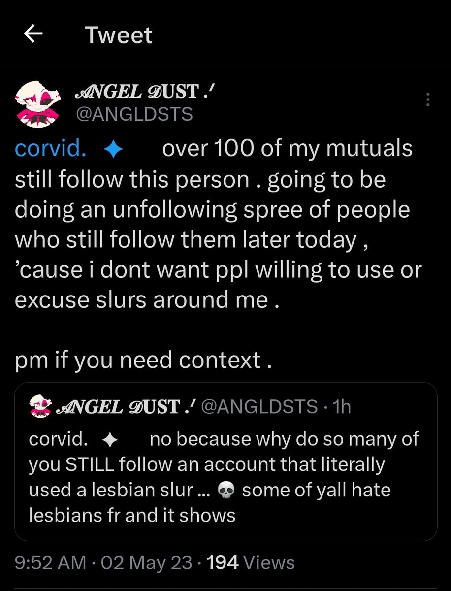 AngeieCakes's tweet photo. 🕷// Okay, I only say this once because this is childish and gross, and I would rather do one of the infamous Hazbin Callout posts than have to deal with people believing bullshit. 

Corvid, if you're reading this, and I hope you are. My DMs are open. 💕 https://t.co/kzXiyNNZlk