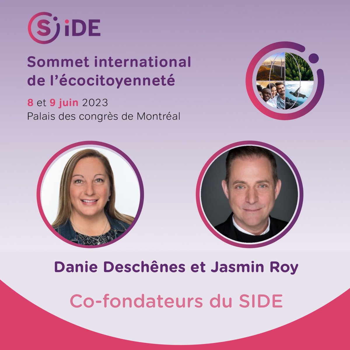 Nos co-fondateurs Danie Deschênes et Jasmin Roy vous invitent à participer au Sommet international de l’écocitoyenneté les 8 et 9 juin prochains au Palais des congrès de Montréal.
Faites la différence : side-mtl.com
 #résilience #aménagementdurable #SIDE2023